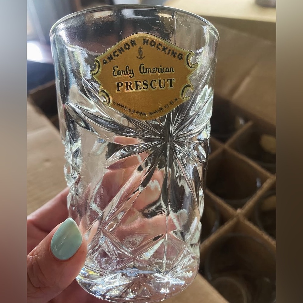 Anchor Hocking Clear Glass with Prescut Design set of 6